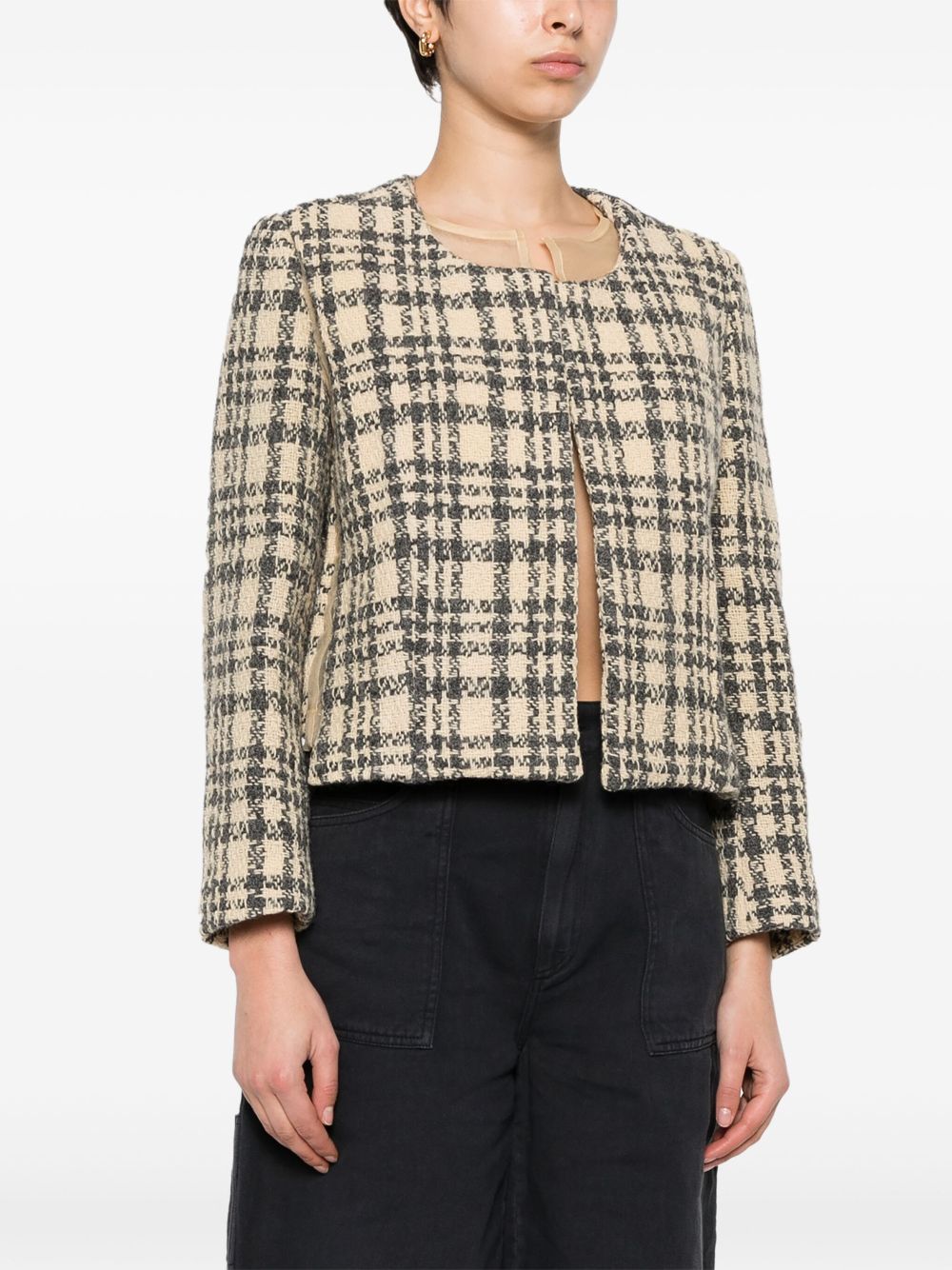 Comme Des Garcons 1997 check-pattern tweed jacket Women