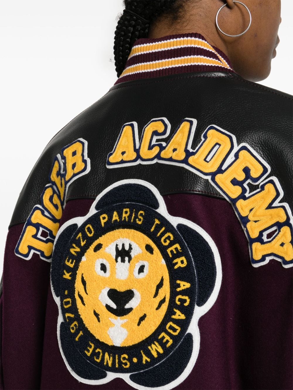Shop Kenzo Tiger Academy-appliqué Varsity Jacket In Violett