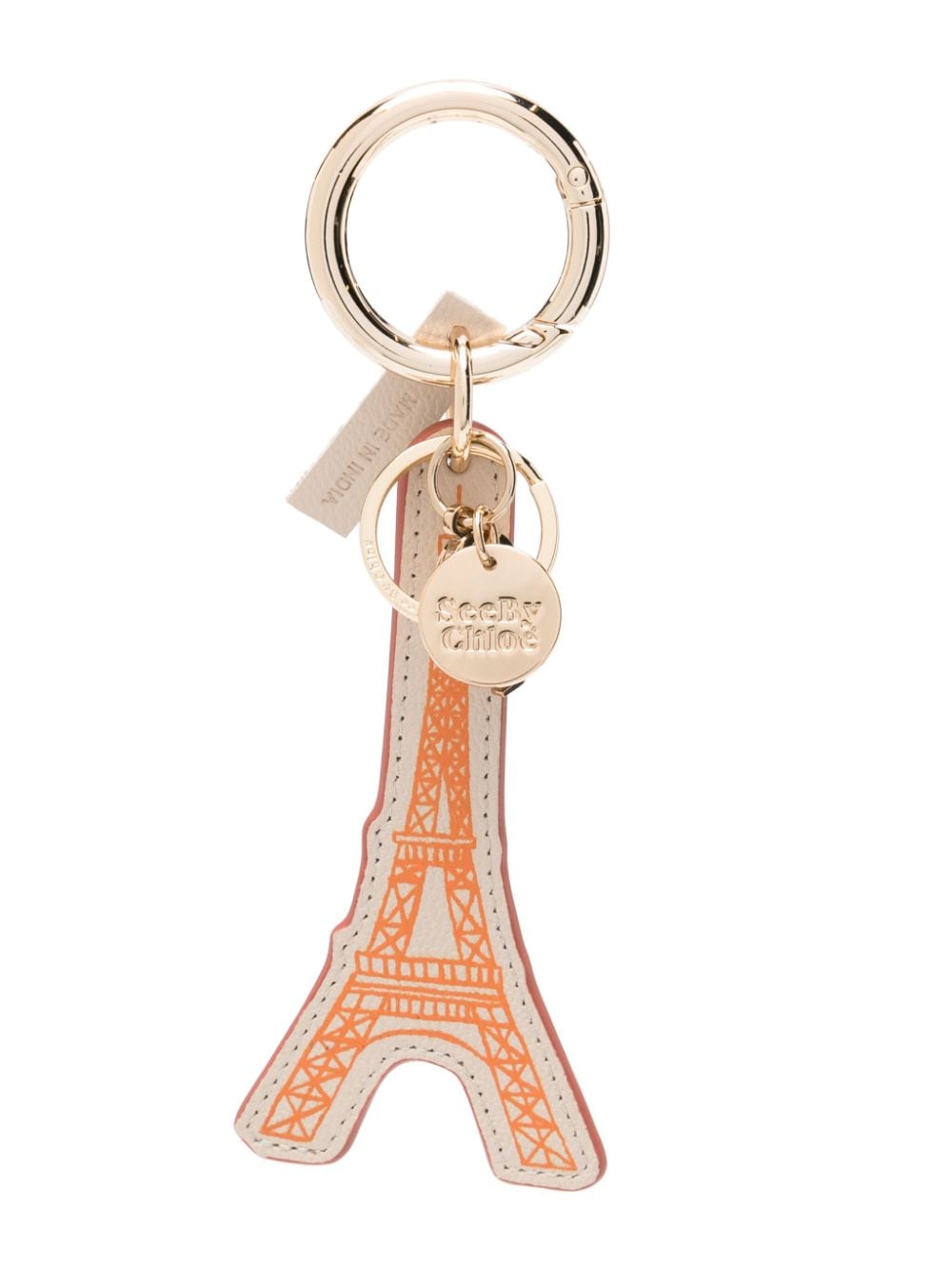 See by Chloé slogan-print leather keyring