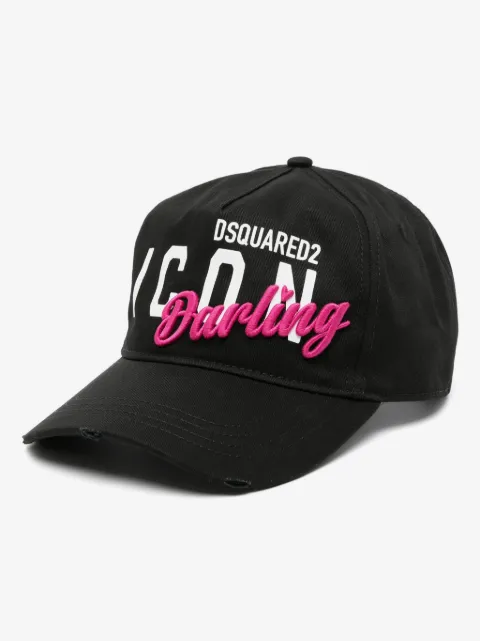 DSQUARED2 logo-print cotton baseball cap