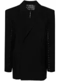 Mugler hook-embellished oversized blazer - Black