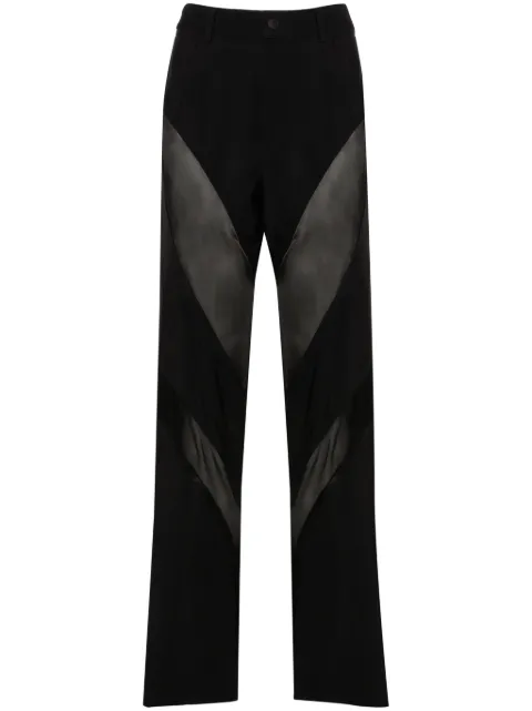 Mugler silk-panelled trousers