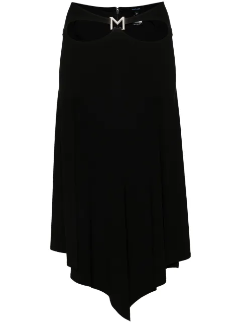 Mugler logo-plaque midi skirt