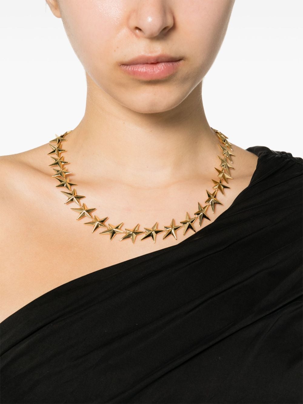Shop Mugler Intertwined Star Necklace In Gold