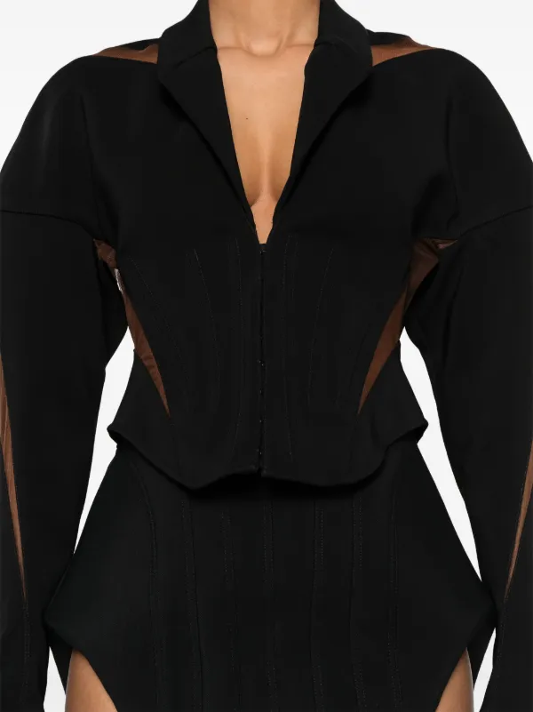 Mugler Spiral Illusion Jacket | Black | FARFETCH JO
