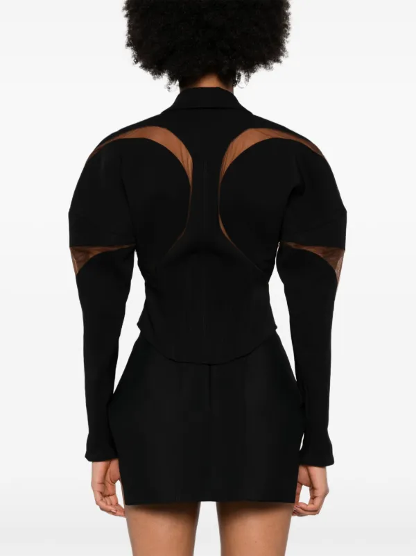 Mugler Spiral Illusion Jacket | Black | FARFETCH JO