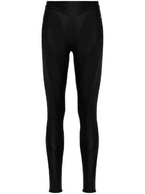 Mugler Bi-color Spiral leggings in Black