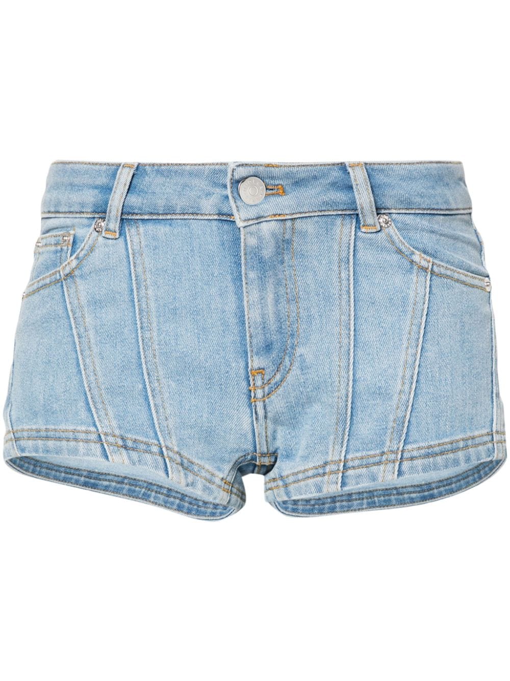 Mugler low-rise Denim Mini Shorts - Farfetch