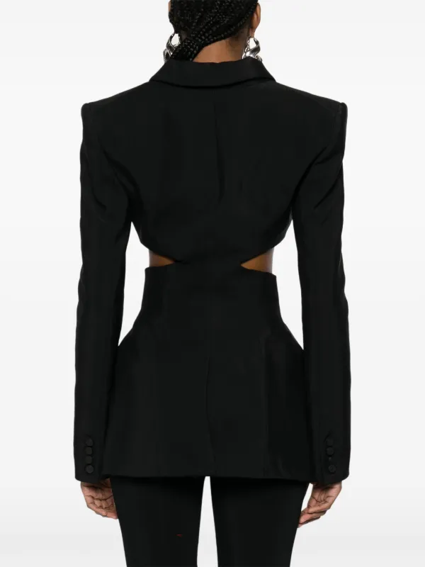【関税込み】Mugler ブラック カットアウト トラウザーズ Mugler cut-out Detailing Blazer | Black | FARFETCH