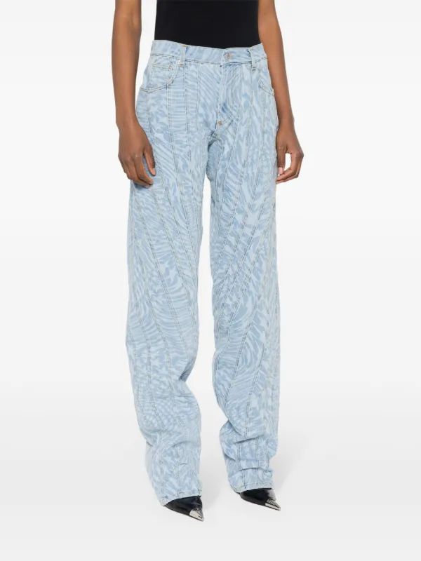 Mugler star-print Tapered Jeans | Blue | FARFETCH