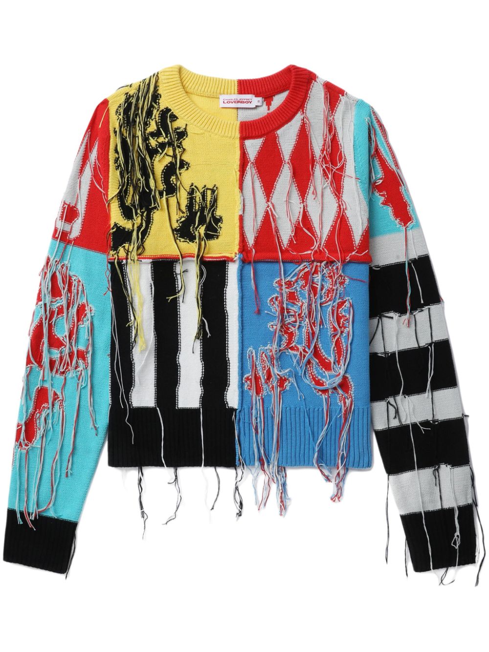 patchwork-design cotton jumper