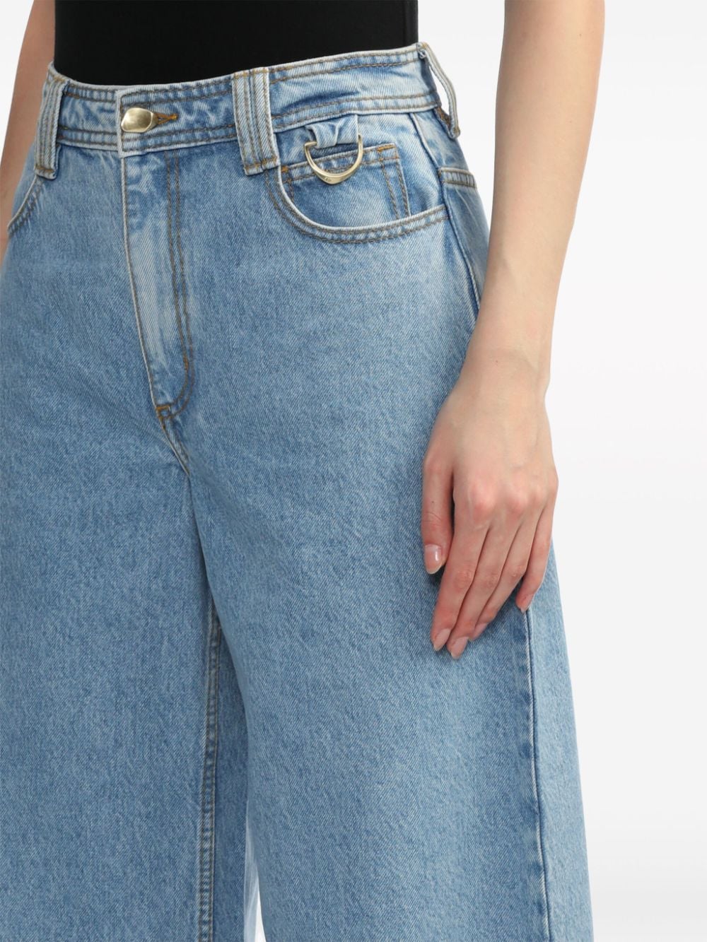 Shop Aje X Outland Wide-leg Jeans In Blue