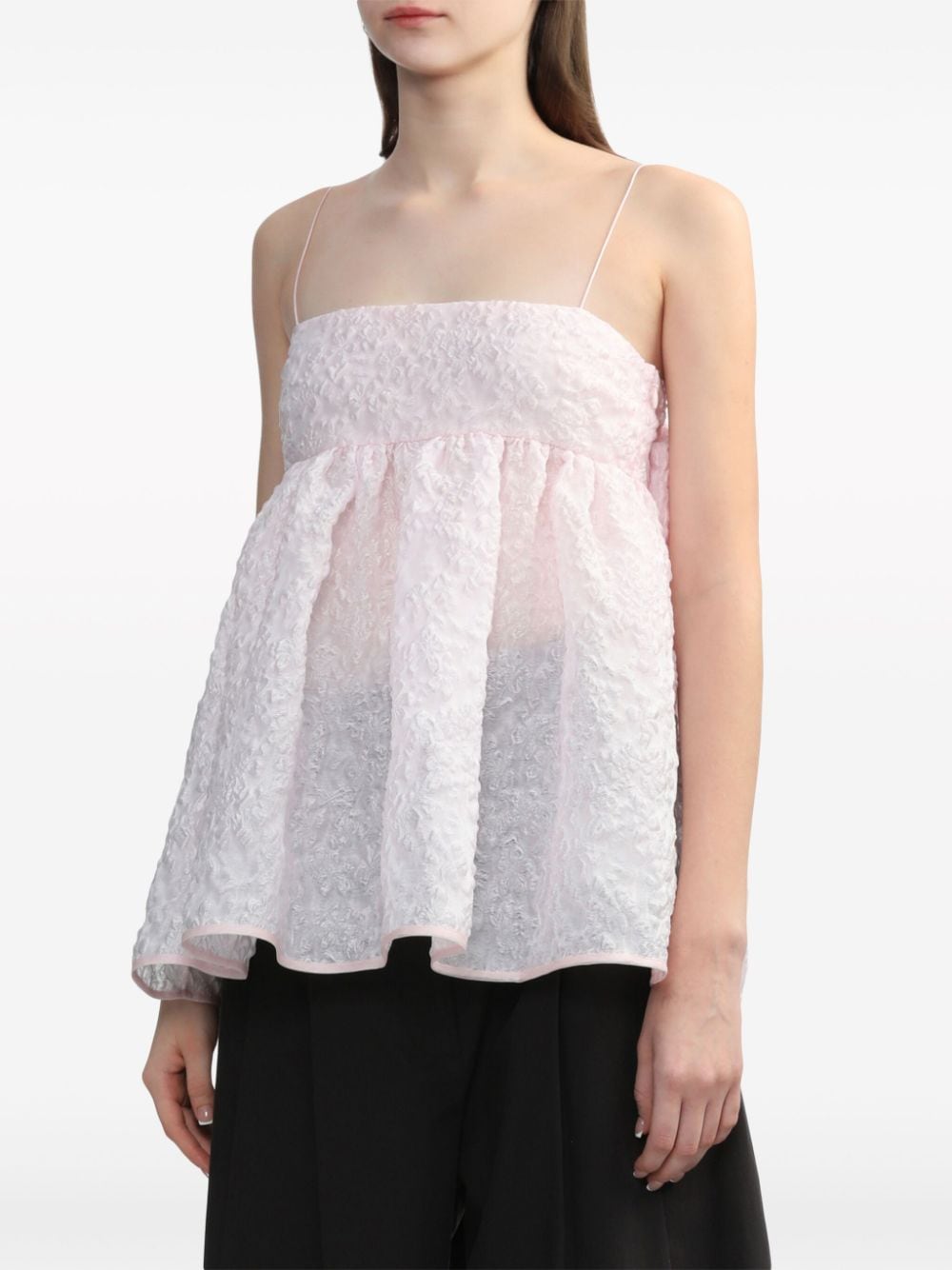 Shop Cecilie Bahnsen Veronica Bow-detail Top In Pink