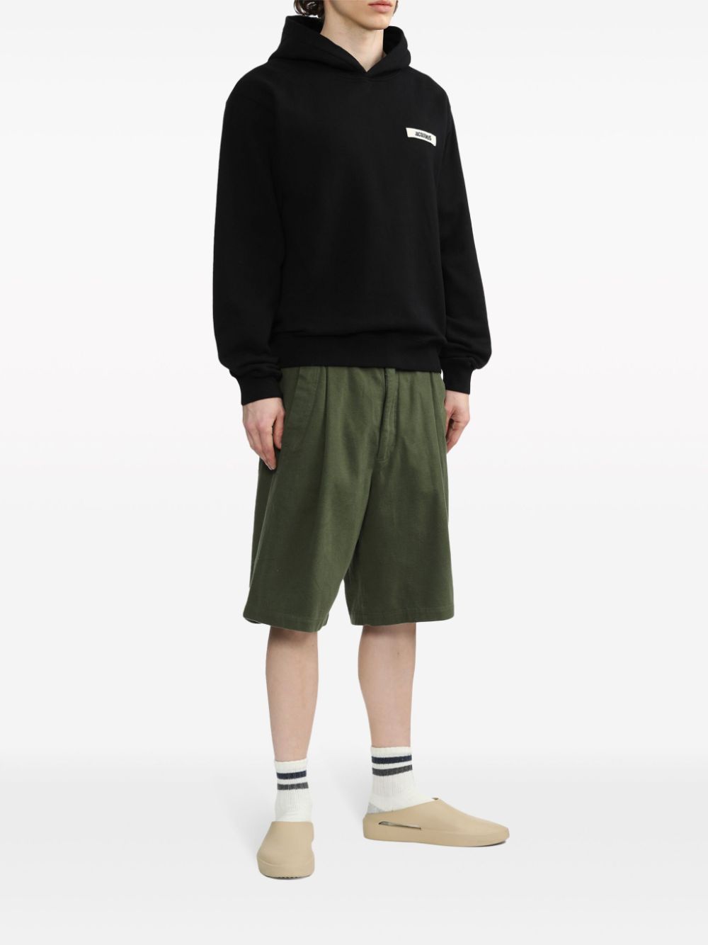 Jacquemus Jersey hoodie met logoplakkaat - Zwart