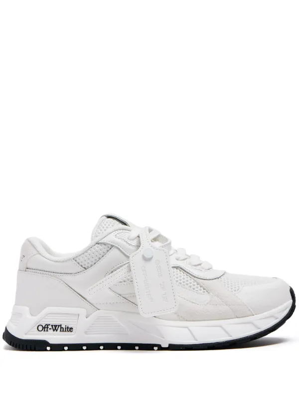 off-white Kick Off レザー&メッシュ スニーカー 人気 Off-White Kick Off レースアップ スニーカー | ホワイト