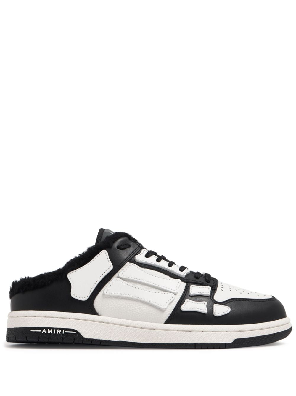 Shop Amiri Skel Leather Sneakers In Weiss