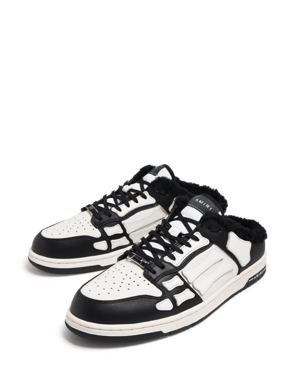 Shop Amiri Skel Leather Sneakers In Weiss