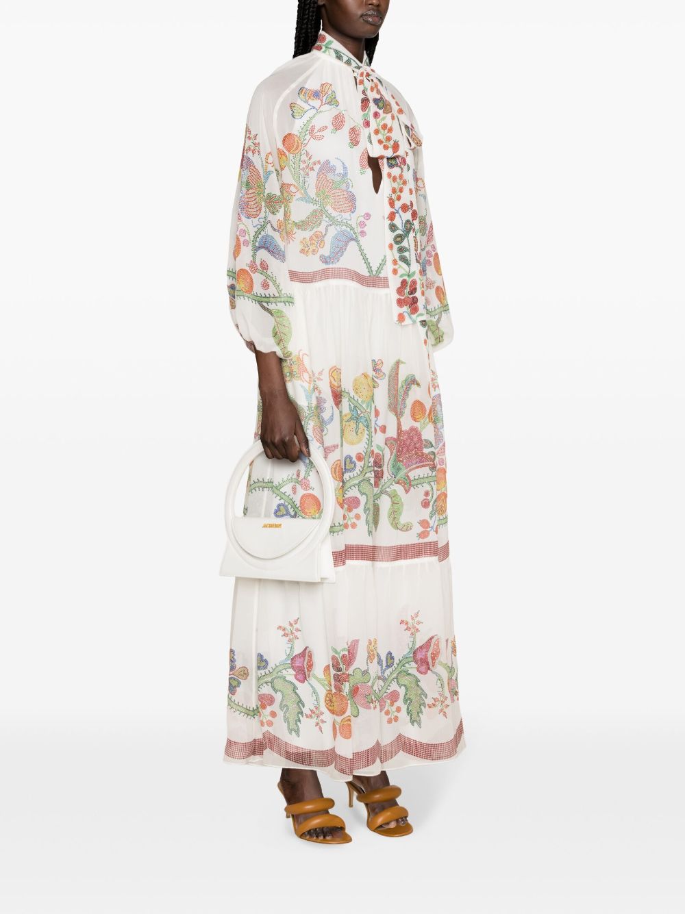 La DoubleJ Maxi-jurk met bloemenprint Wit