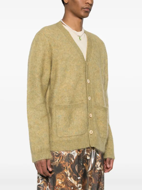 Séfr Kaito Brushed Cardigan | Green | FARFETCH PT