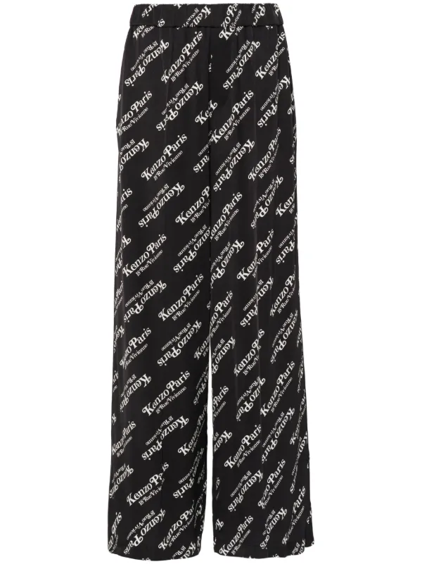 Kenzo ロゴ ツイルパンツ | ブラック | FARFETCH JP