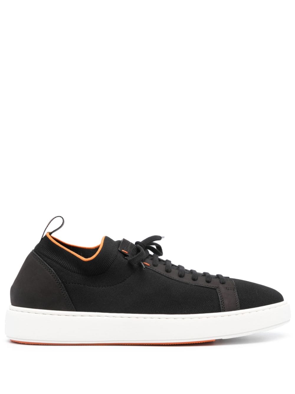 Shop Santoni Contrast-trim Detail Low-top Sneakers In Black
