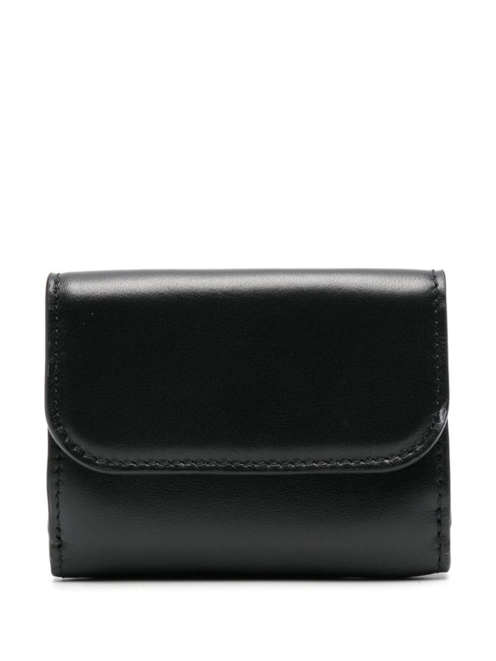 Shop Chloé Embroidered-logo Leather Wallet In Black