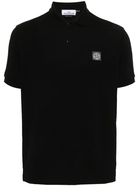 Stone Island playera tipo polo con aplique Compass