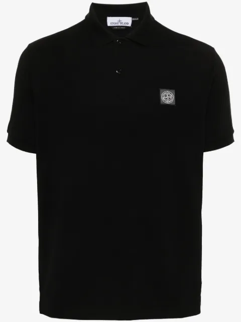 Stone Island playera tipo polo con parche del logo