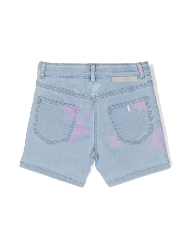 Star print deals denim shorts