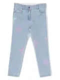 Stella McCartney Kids star-print cotton jeans - Blue