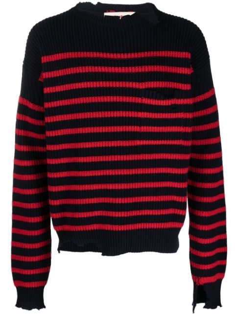 Marni distressed striped jumpers Men