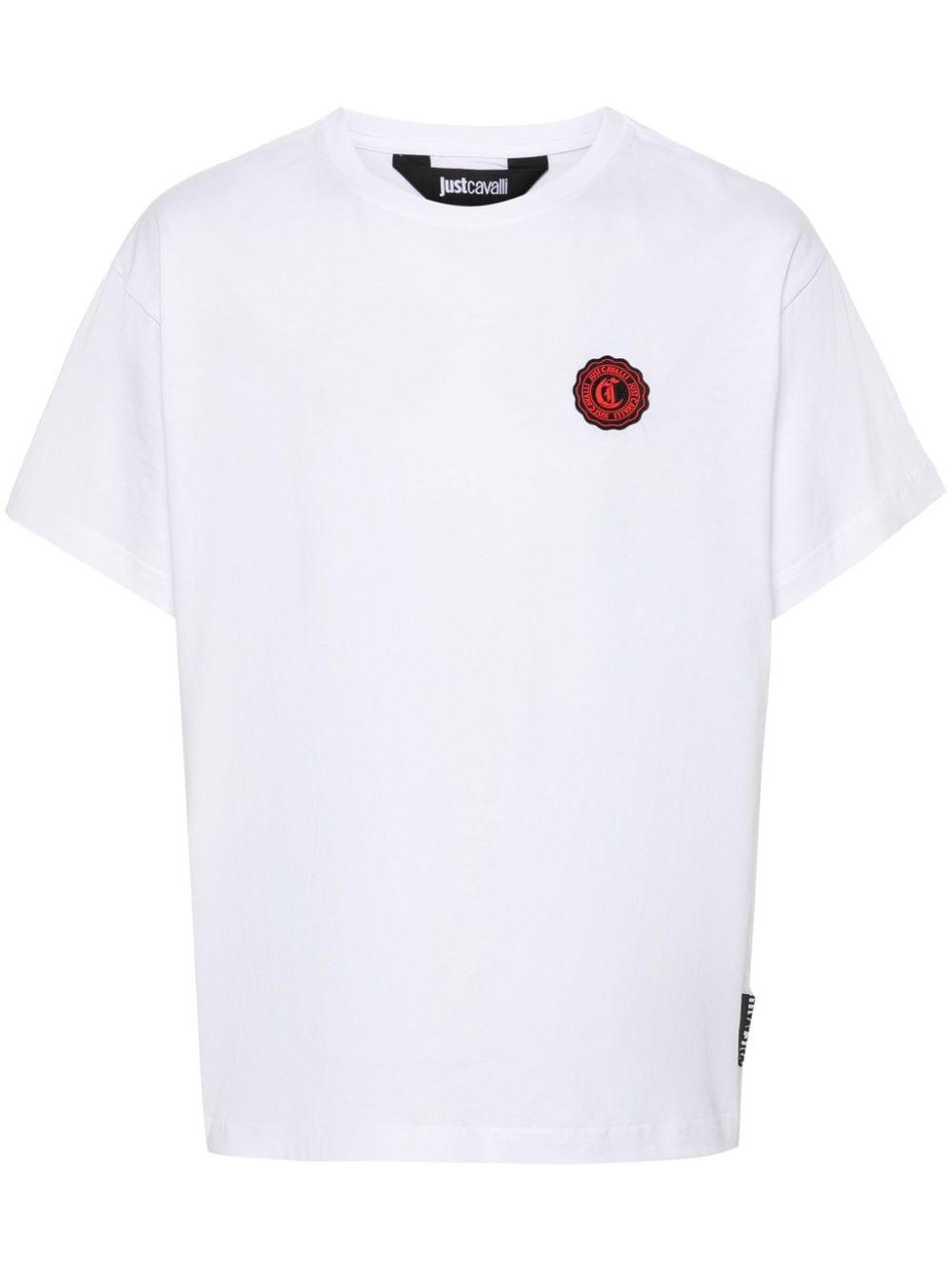 Just Cavalli logo-patch cotton T-shirt - Weiß