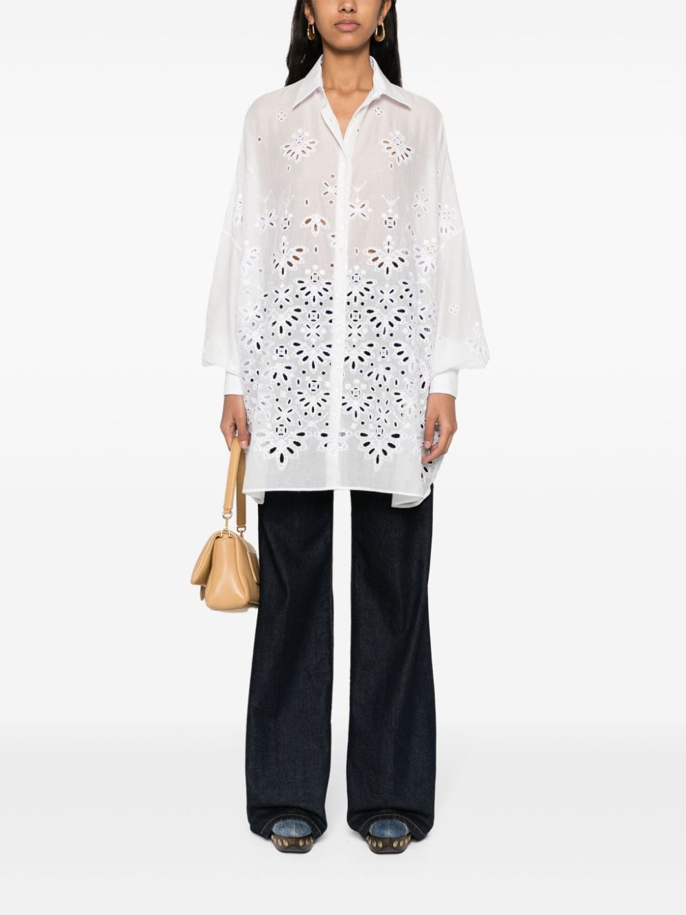 Ermanno Scervino Broderie anglaise blouse Wit