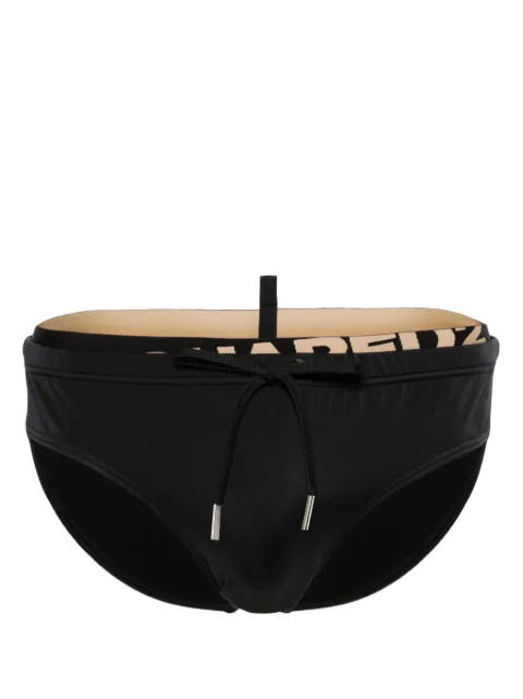 DSQUARED2 logo-print drawstring-waist swimming trunks