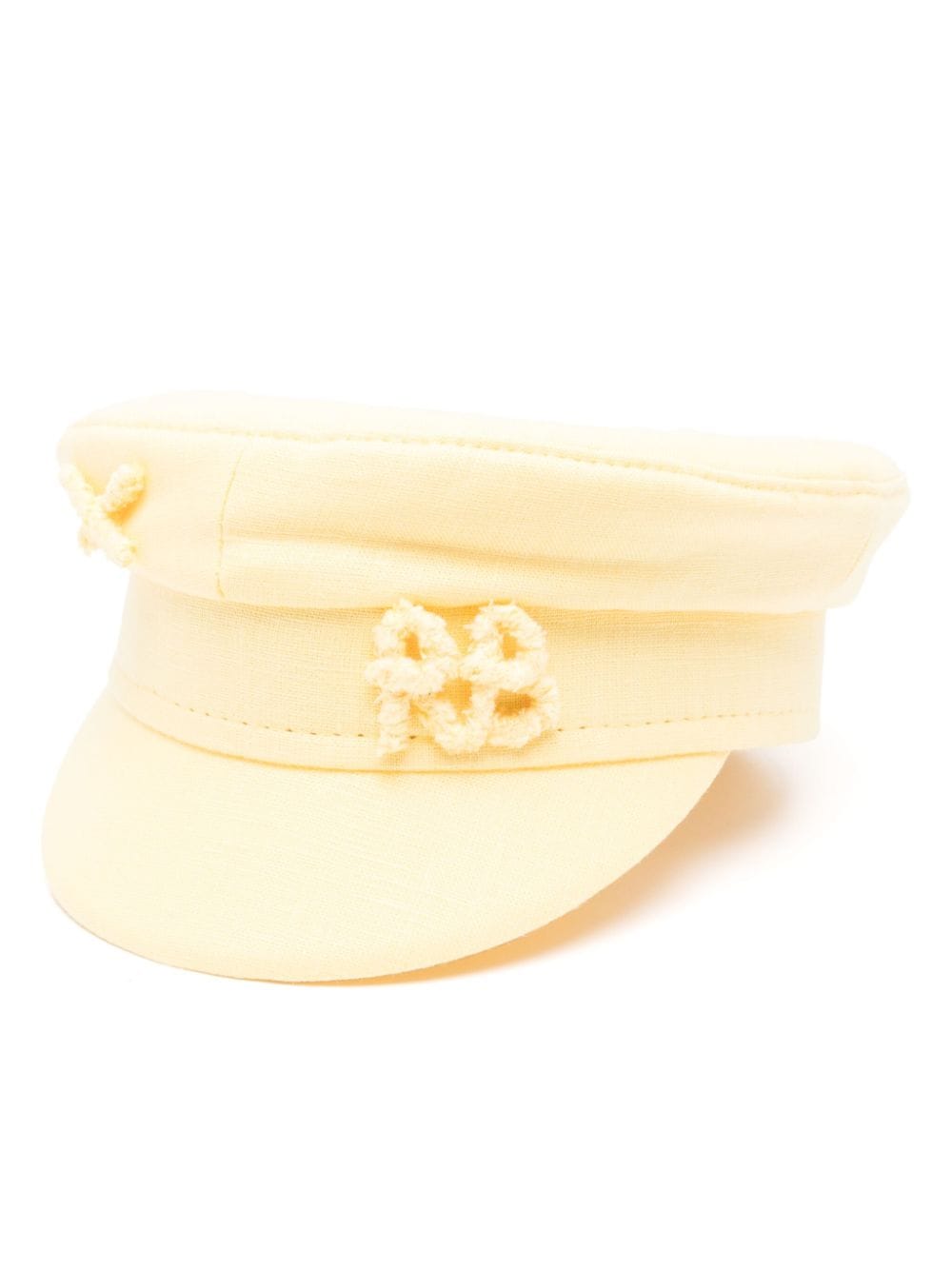 Ruslan Baginskiy Appliqué-logo Linen Hat In Yellow