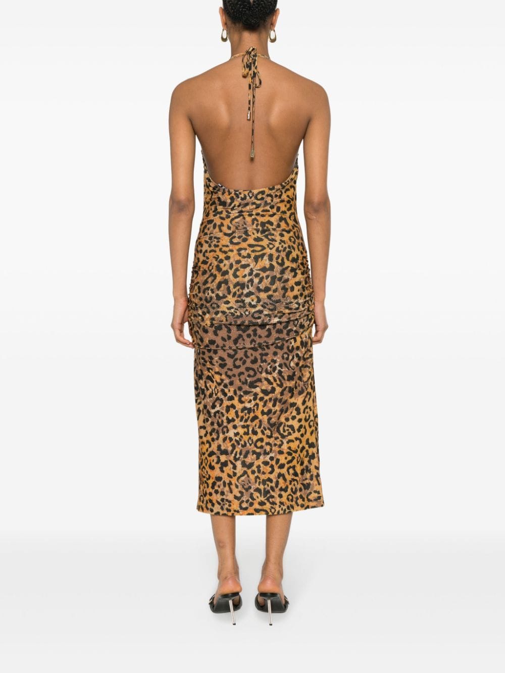 Shop Just Cavalli Leopard-print Dress In Brown