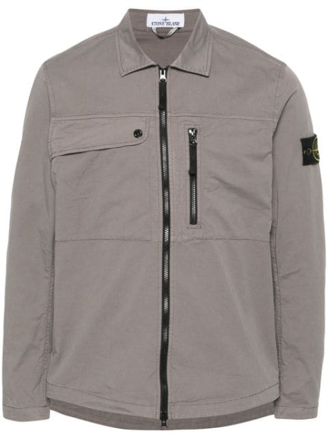 Stone Island Compass badge zip-up overshirt