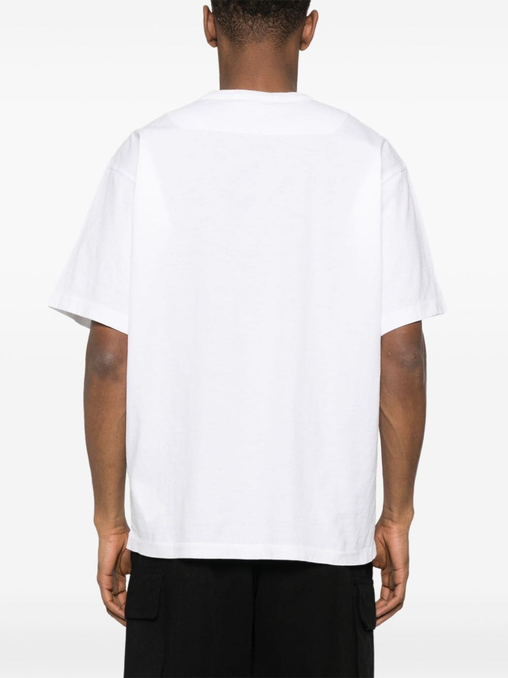 Shop Stone Island Embroidered-logo Cotton T-shirt In White
