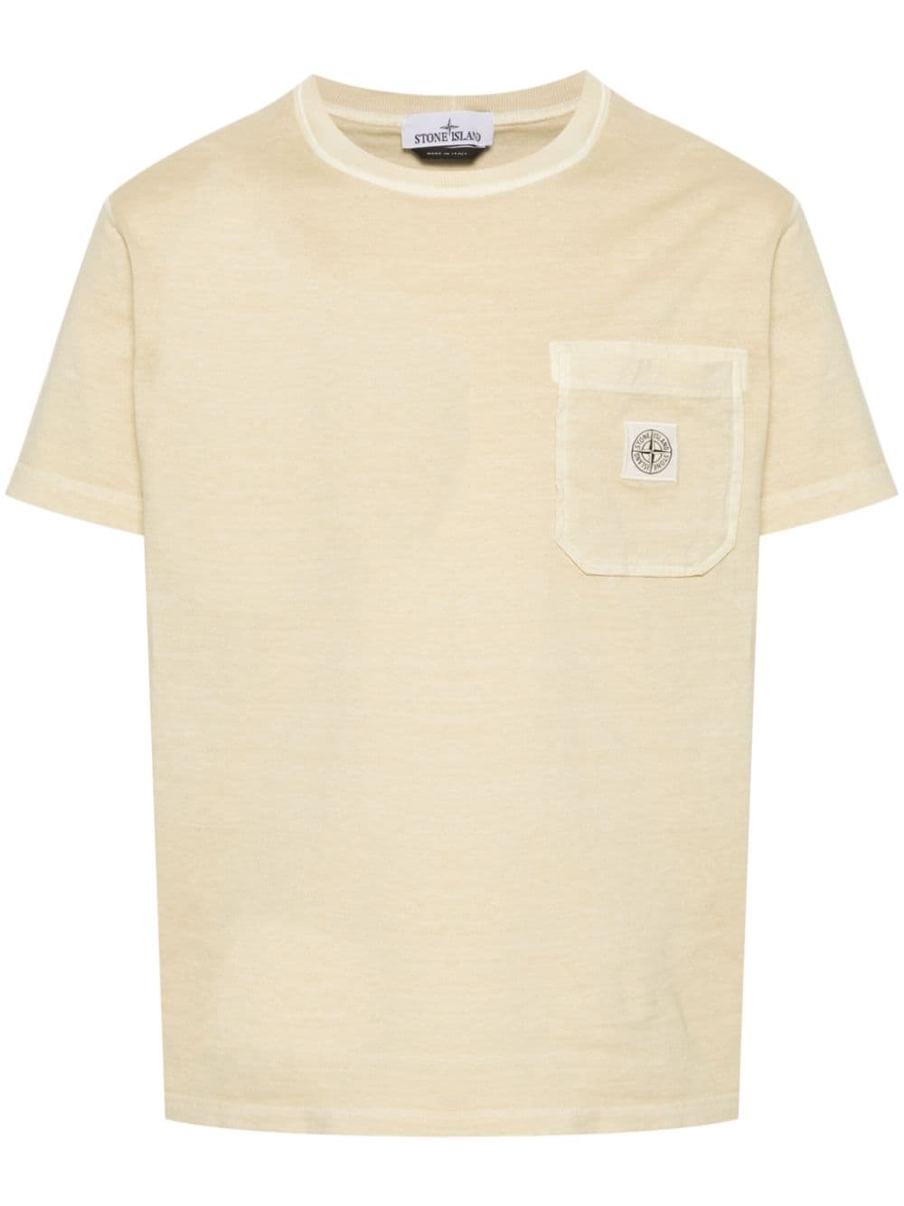 Stone Island Compass-appliqué Cotton T-shirt In Neutrals