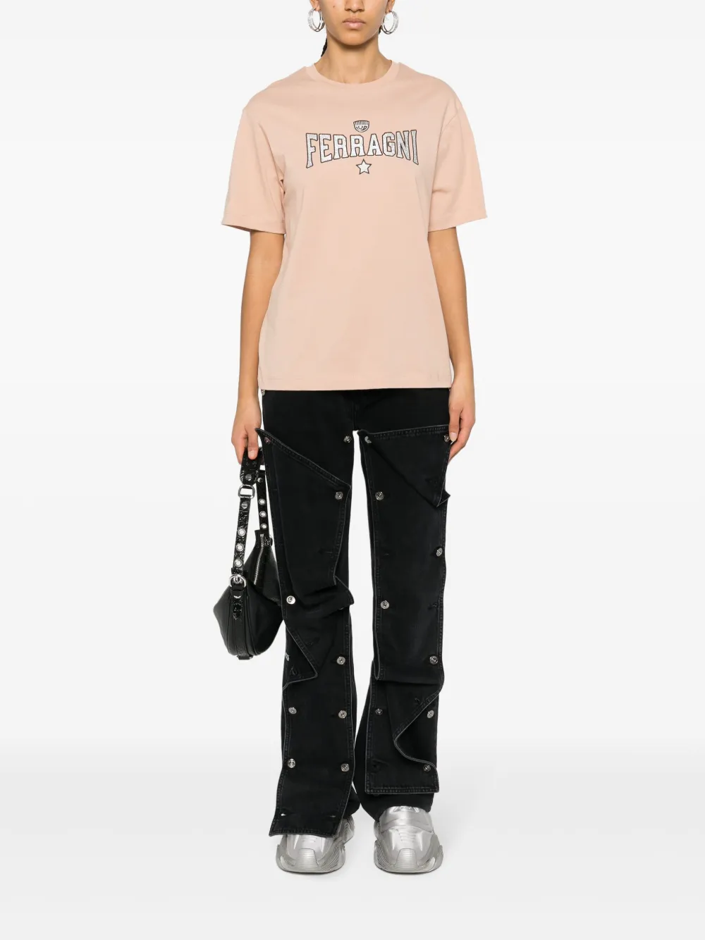 Chiara Ferragni T-shirt met logoprint - Beige