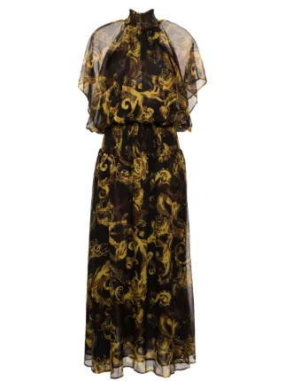 Versace Jeans Couture Abito Lungo Con Stampa Nero FARFETCH IT