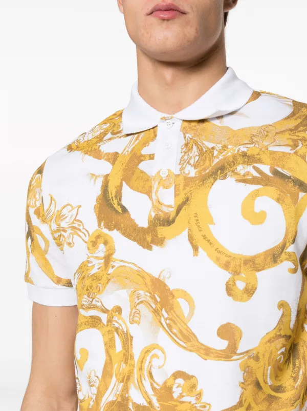 Versace Jeans Couture Stampa Watercolour Couture Bianco