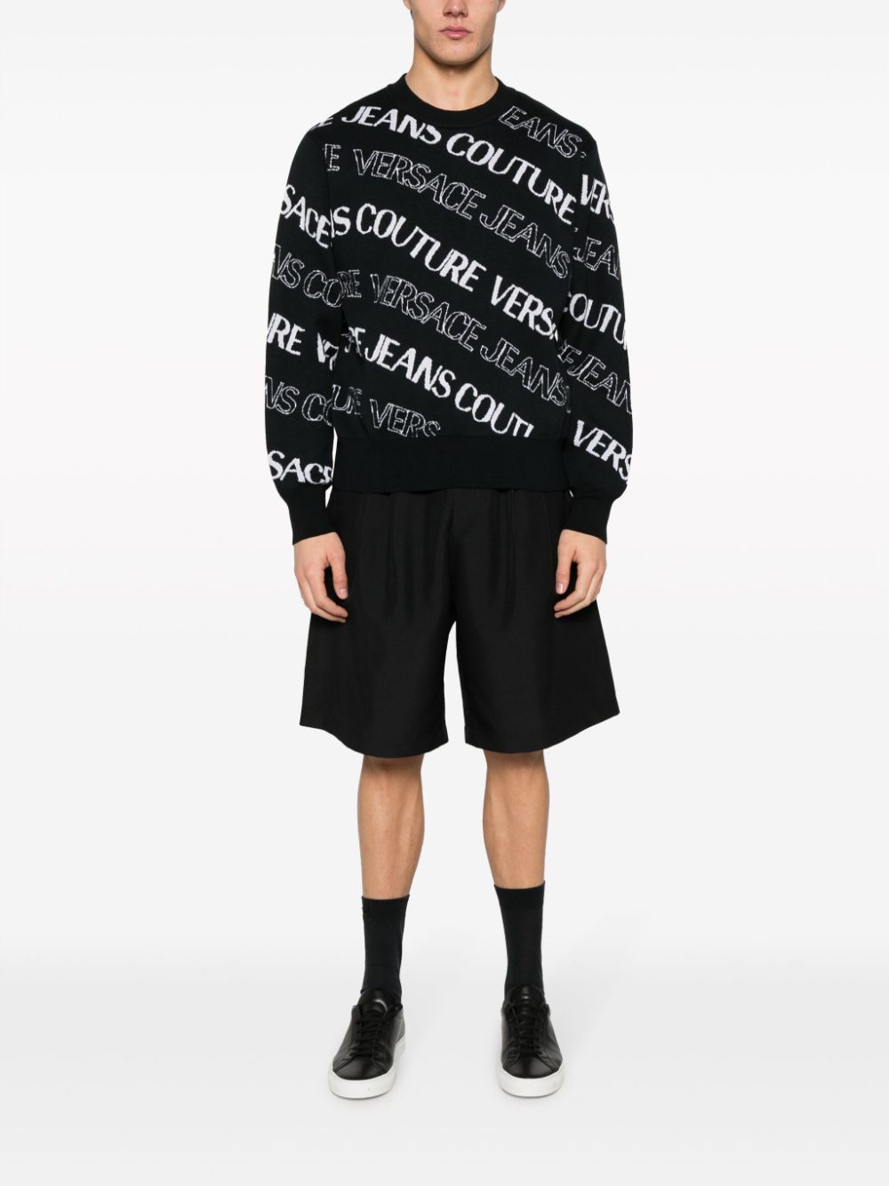 Versace Jeans Couture Shorts met logoband Zwart