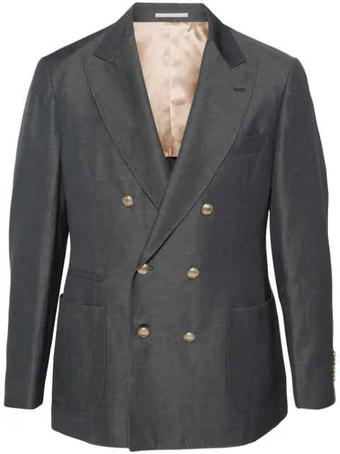 Brunello Cucinelli double-breasted mélange blazer