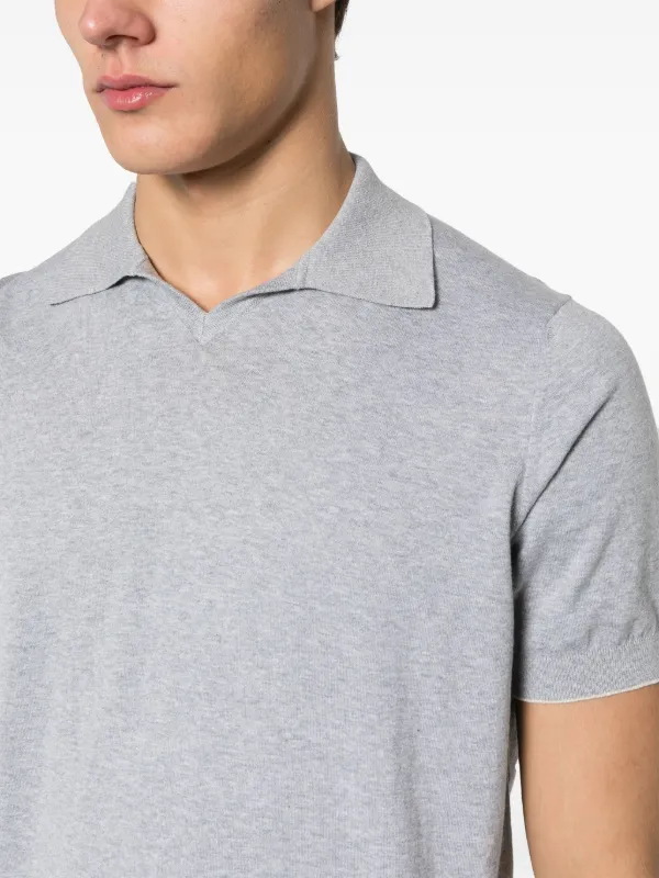 Fine knit polo shirt sales