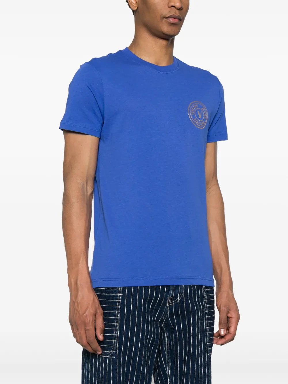 VERSACE JEANS COUTURE LOGO-PRINT COTTON T-SHIRT