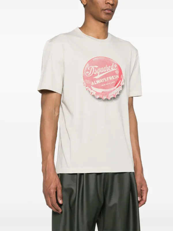 Tシャツ・カットソー Dsquared Cotton T-Shirt DSQUARED2 graphic-print Cotton T-shirt | White | FARFETCH