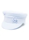 Ruslan Baginskiy logo-appliqué linen cap - Blue