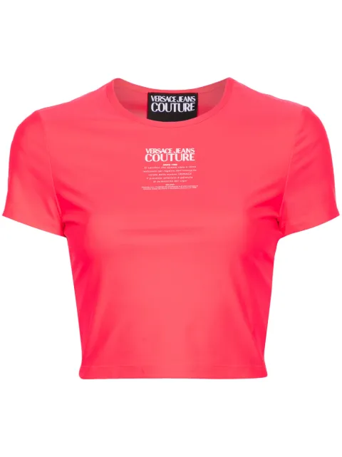 Versace Jeans Couture logo-print cropped T-shirt