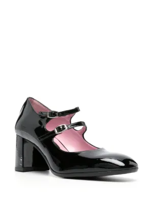 【CAREL】Kina ヌードエナメルレザー メリージェーンパンプス Kina - Black patent leather Mary Janes pumps | Carel Paris